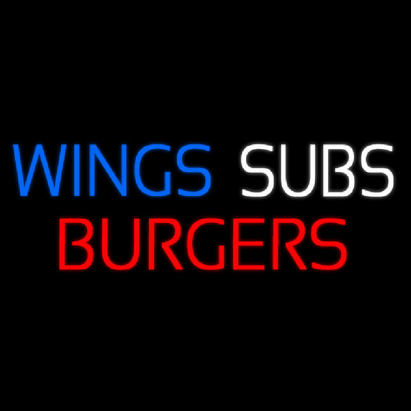 Wings Subs Burgers Leuchtreklame