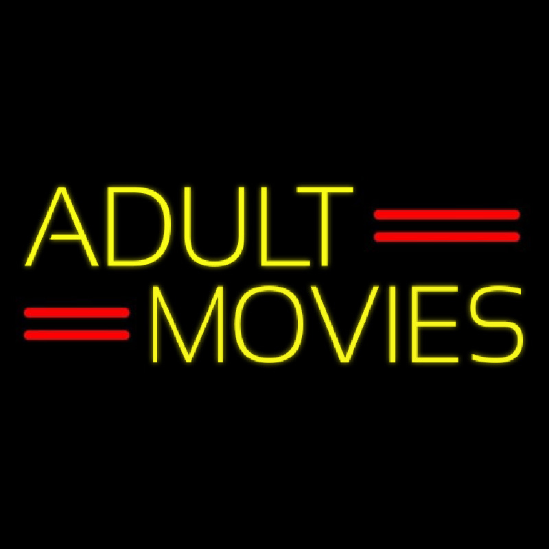 Yellow Adult Movies Leuchtreklame