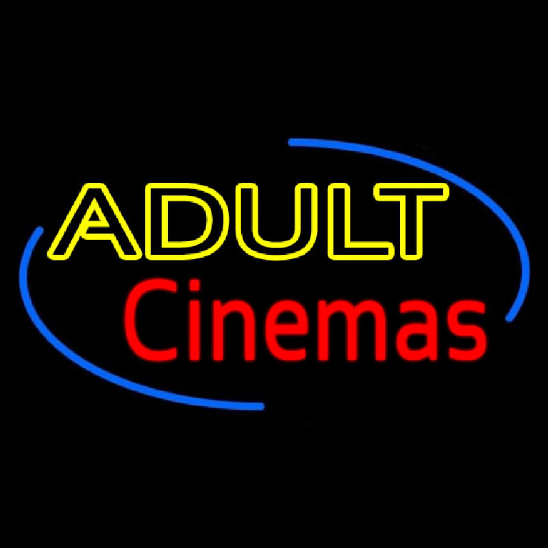 Yellow Adult Red Cinemas Leuchtreklame