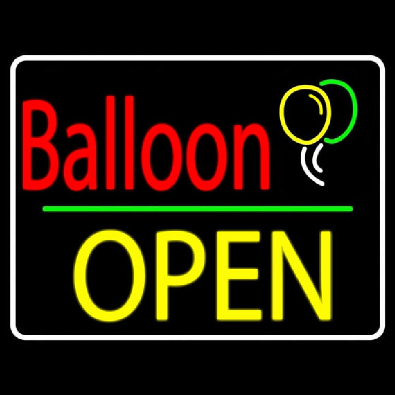 Yellow Block Open Balloon Leuchtreklame