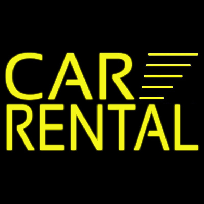 Yellow Car Rental Leuchtreklame