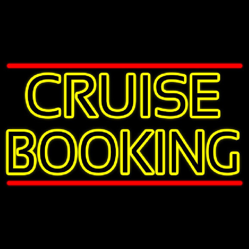 Yellow Cruise Booking Leuchtreklame