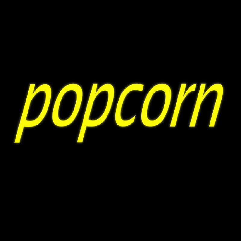 Yellow Cursive Popcorn Leuchtreklame