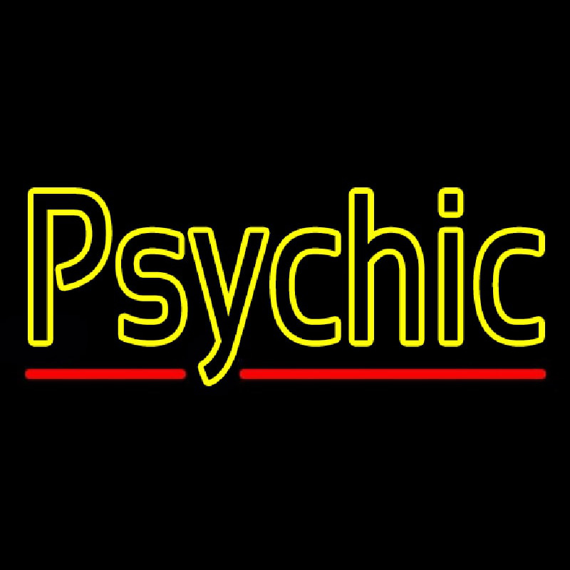 Yellow Double Stroke Psychic Leuchtreklame