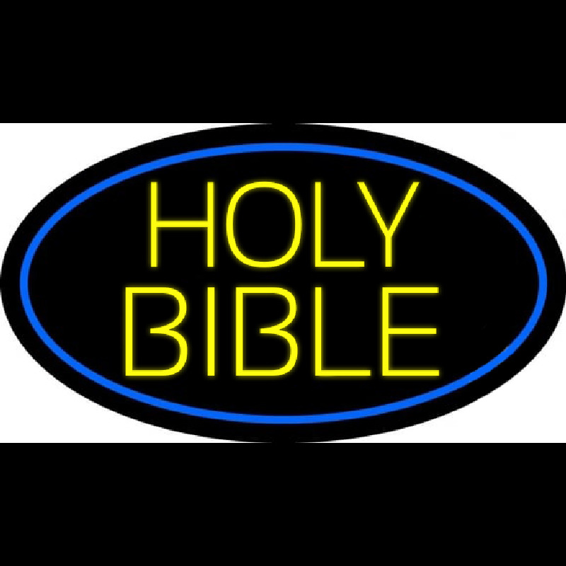 Yellow Holy Bible Leuchtreklame