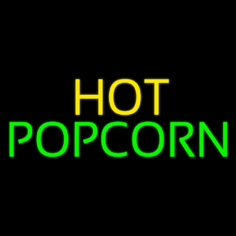 Yellow Hot Green Popcorn Leuchtreklame