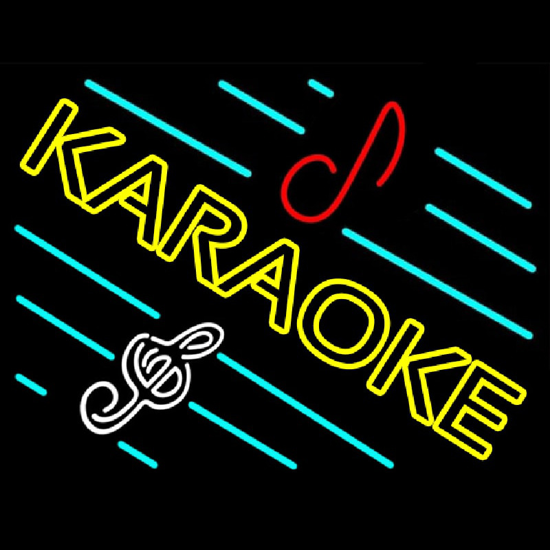 Yellow Karaoke Border Leuchtreklame
