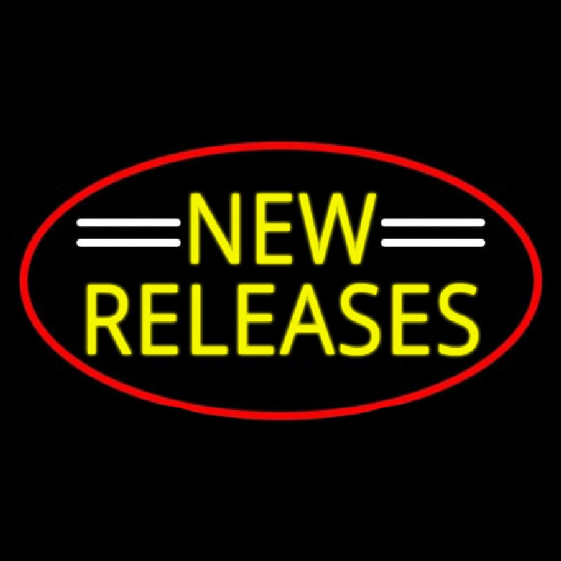 Yellow New Releases Leuchtreklame