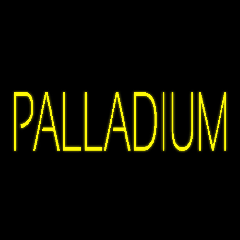 Yellow Palladium Leuchtreklame