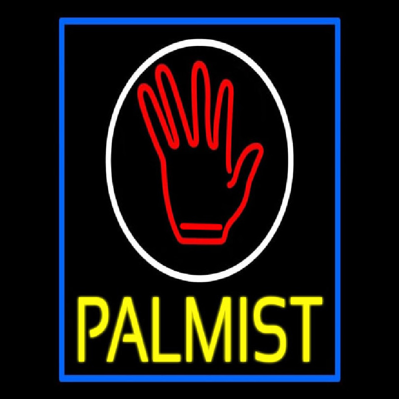 Yellow Palmist Block With Logo Leuchtreklame