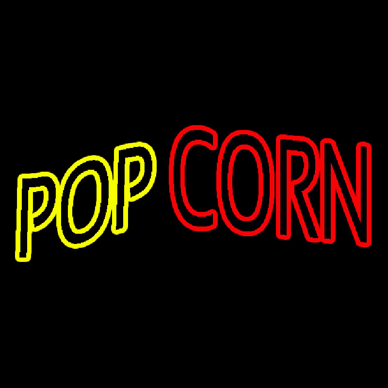 Yellow Pop Red Corn Leuchtreklame