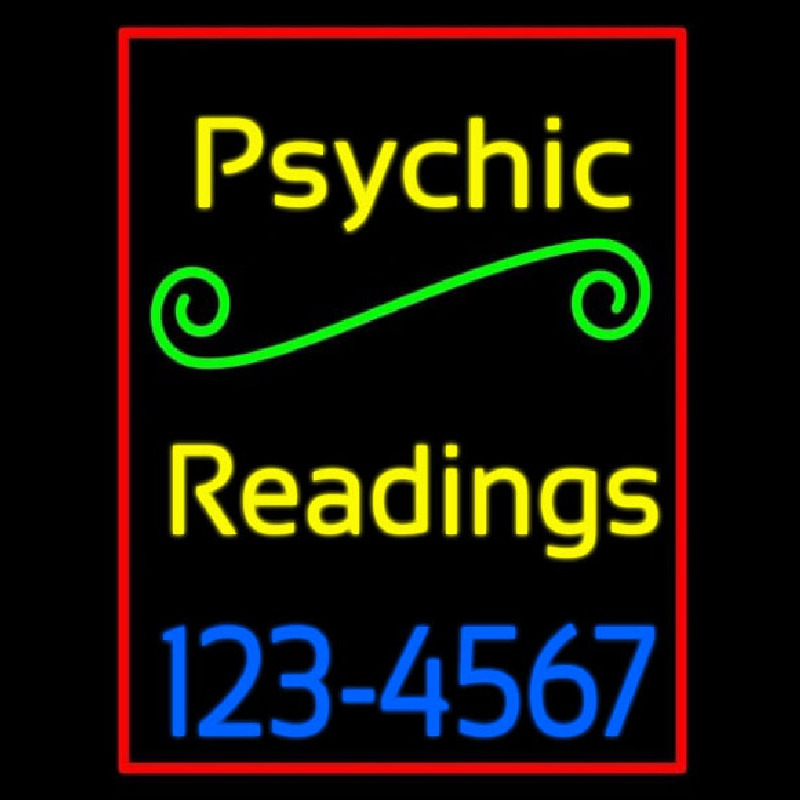 Yellow Psychic Readings With Phone Number Leuchtreklame