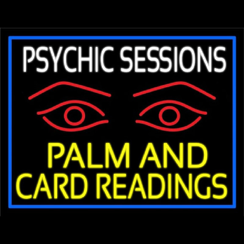 Yellow Psychic Sessions With Red Eye Leuchtreklame