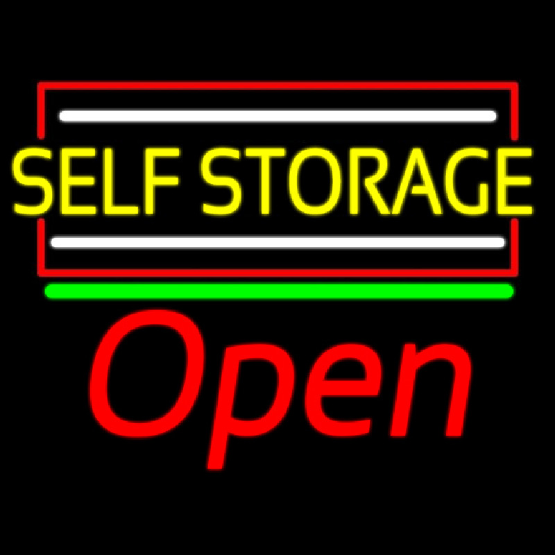Yellow Self Storage Block With Open 1 Leuchtreklame