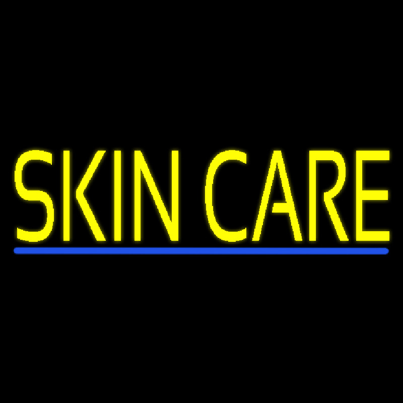 Yellow Skin Care Blue Line Leuchtreklame