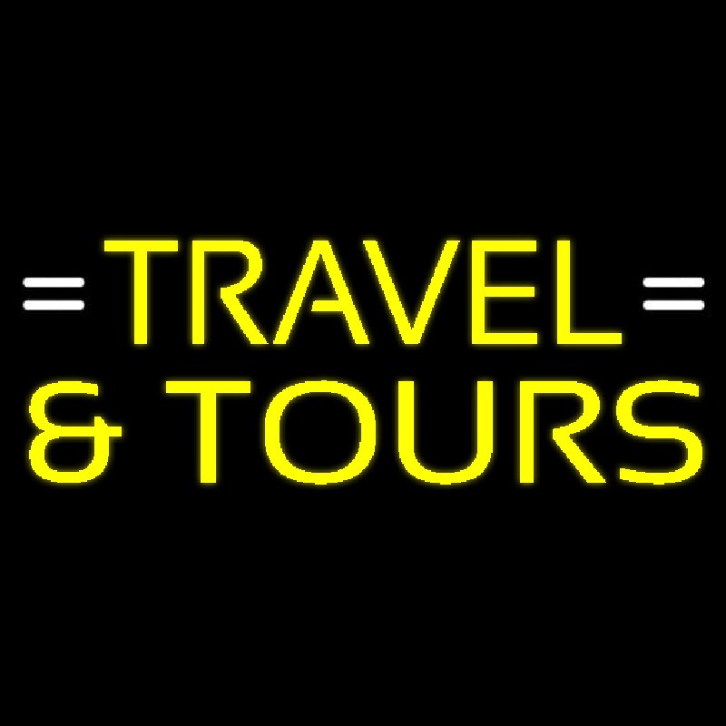 Yellow Travel And Tours Leuchtreklame