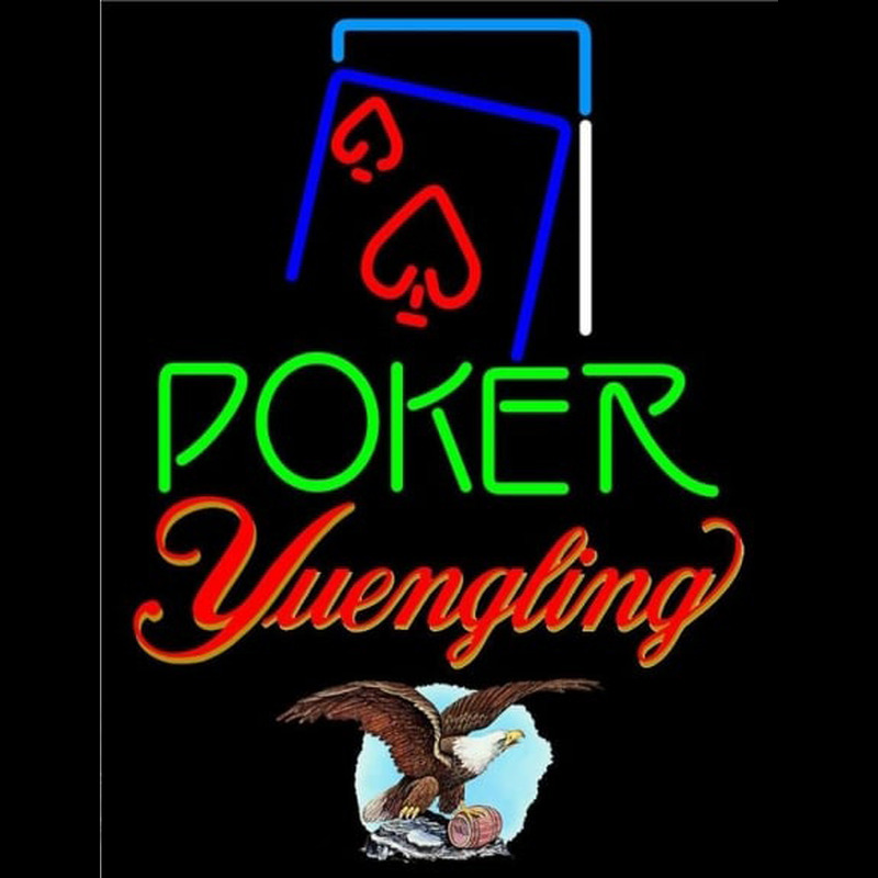 Yuengling Green Poker Red Heart Beer Sign Leuchtreklame