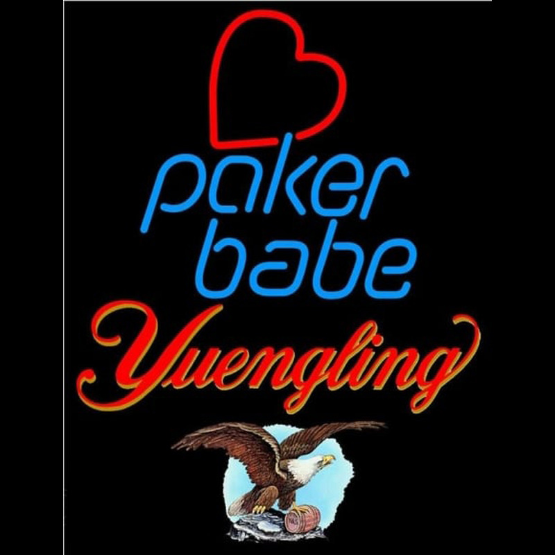 Yuengling Poker Girl Heart Babe Beer Sign Leuchtreklame