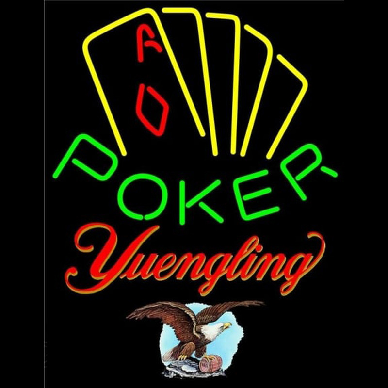 Yuengling Poker Yellow Beer Sign Leuchtreklame
