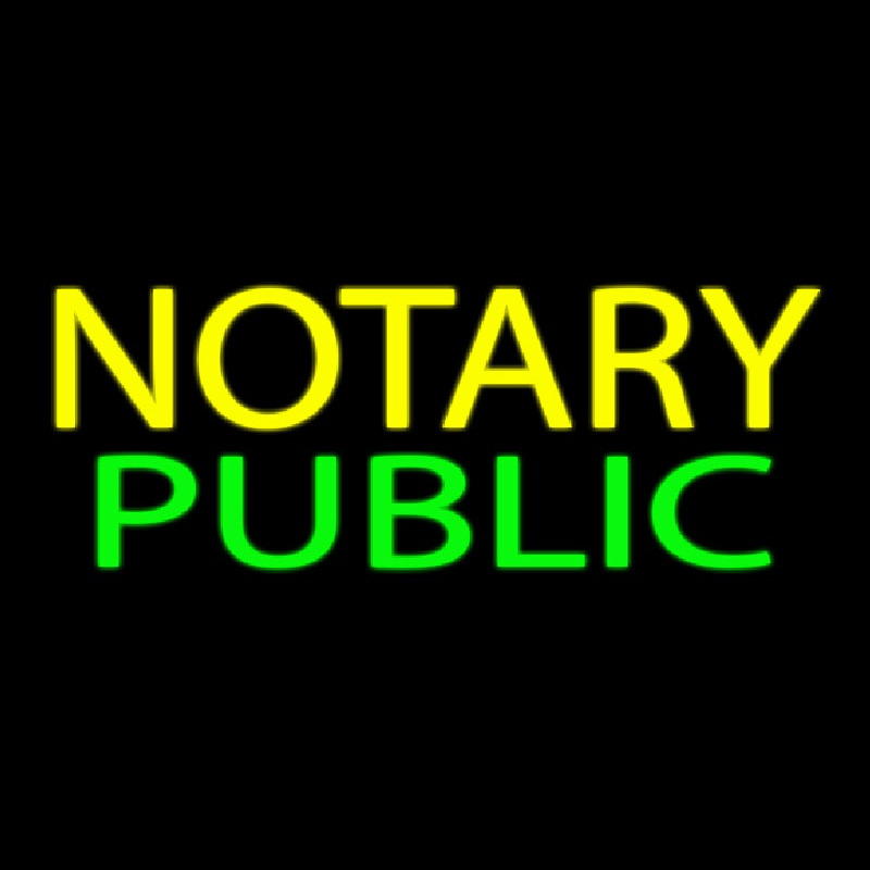 Yellow Notary Public Leuchtreklame