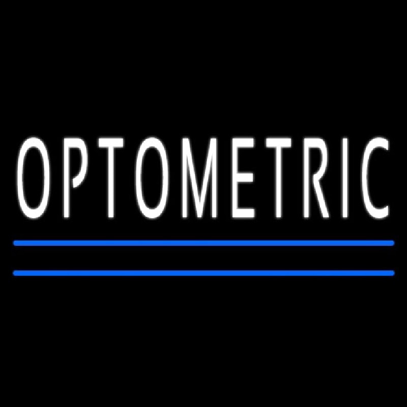 White Optometric Blue Lines Leuchtreklame