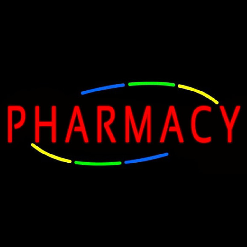 Multi Colored Deco Style Pharmacy Leuchtreklame