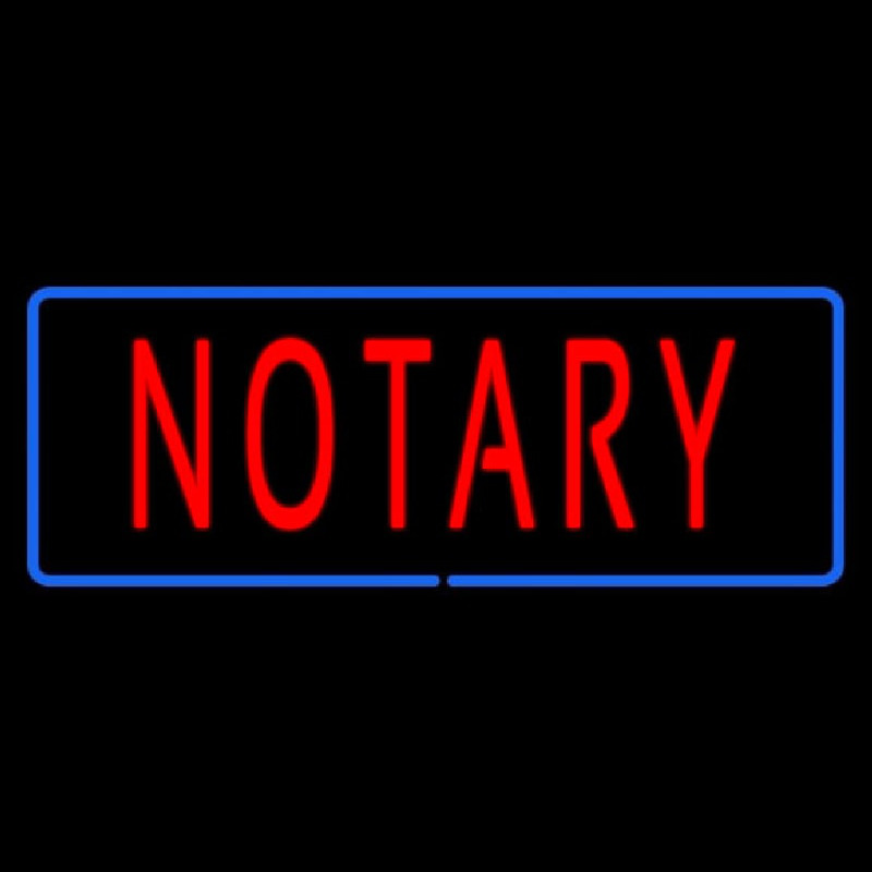 Red Notary Blue Border Leuchtreklame