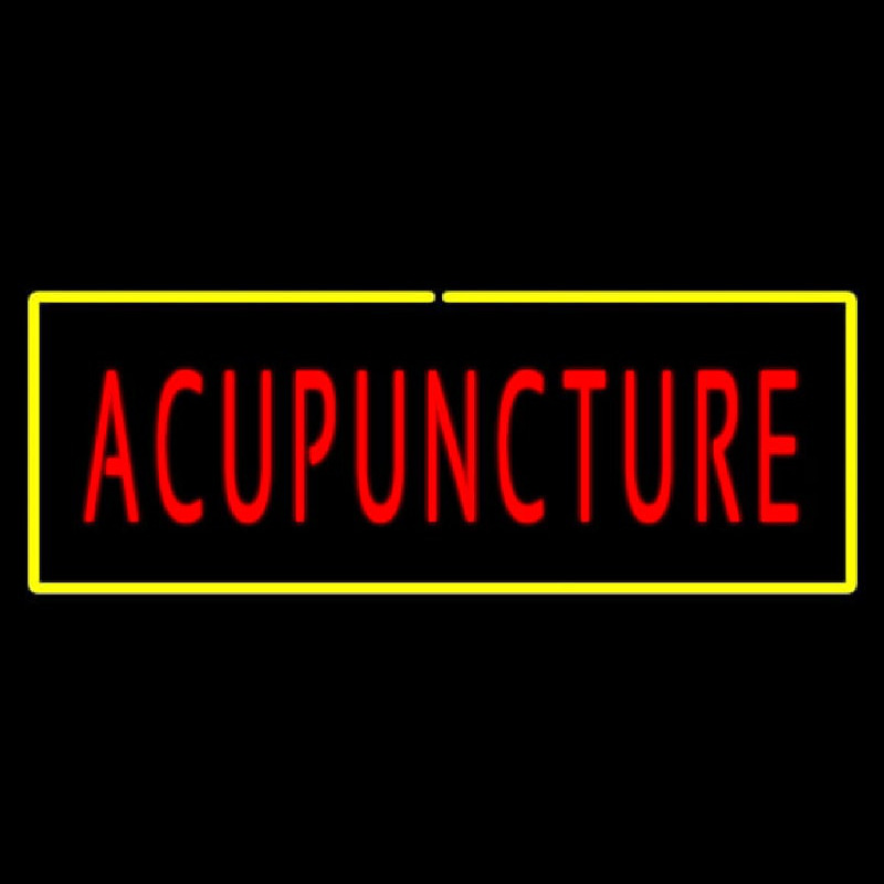 Red Acupuncture Yellow Leuchtreklame