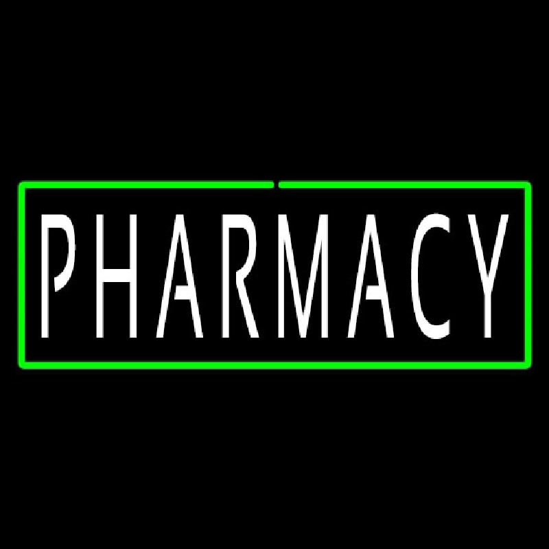 White Pharmacy Green Leuchtreklame