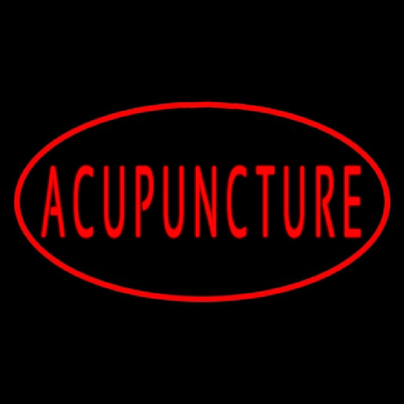Acupuncture Oval Red Leuchtreklame