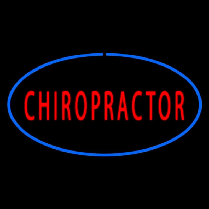 Red Chiropractor Oval Blue Leuchtreklame