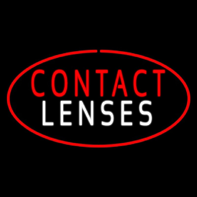 Contact Lenses Oval Red Leuchtreklame