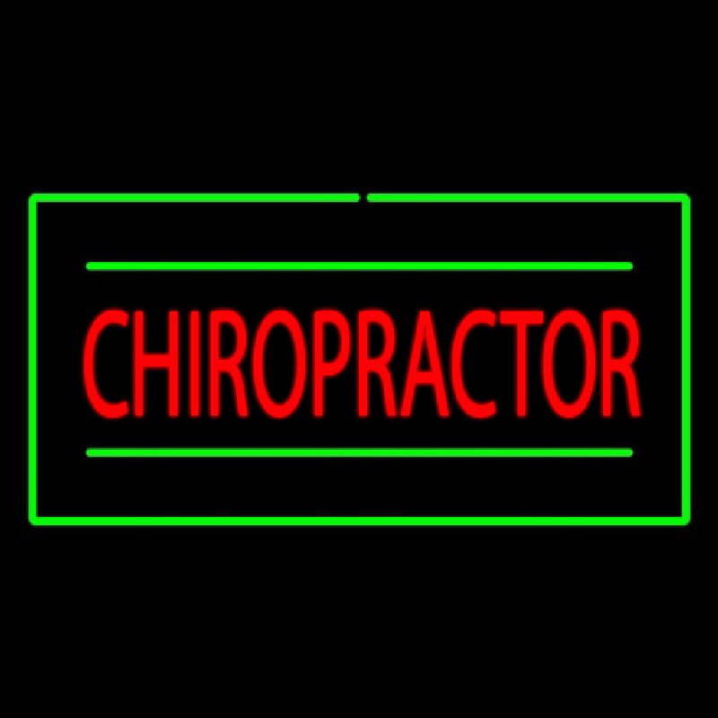 Chiropractor Rectangle Green Leuchtreklame