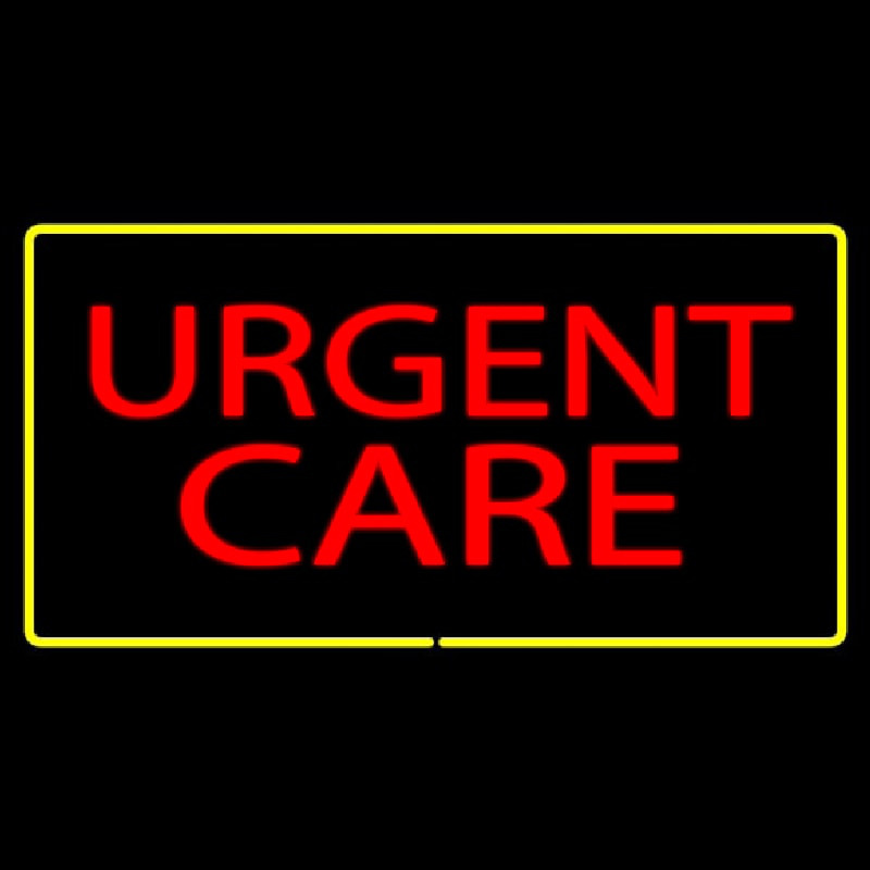 Red Urgent Care Yellow Border Leuchtreklame