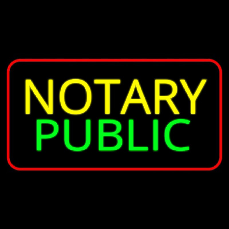 Notary Public Red Border Leuchtreklame