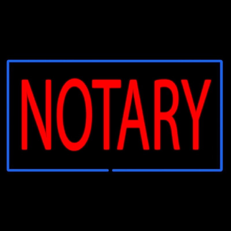 Red Notary Blue Border Leuchtreklame