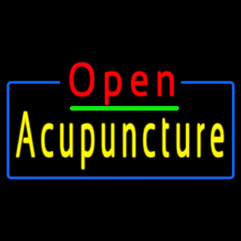 Red Open Acupuncture Blue Border Leuchtreklame