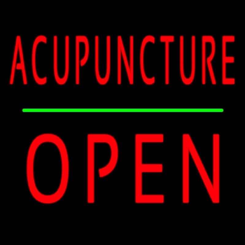 Acupuncture Block Open Green Line Leuchtreklame