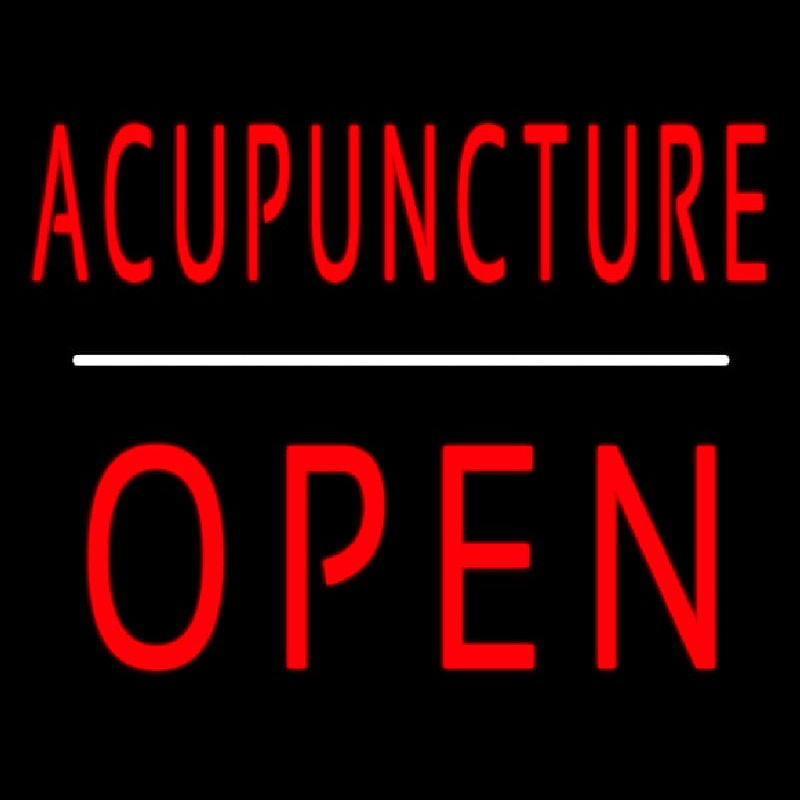 Acupuncture Block Open White Line Leuchtreklame