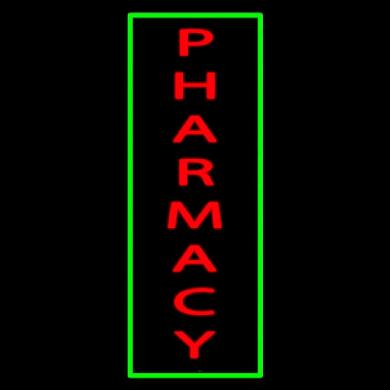 Red Pharmacy Green Border Leuchtreklame