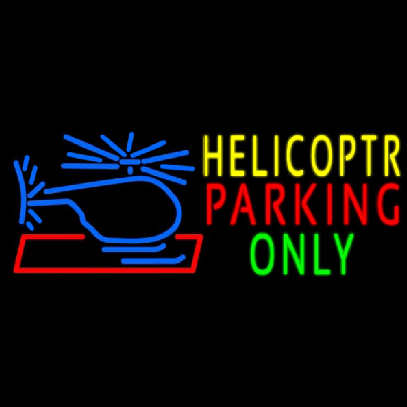 Blue Helicopter Parking Only Leuchtreklame