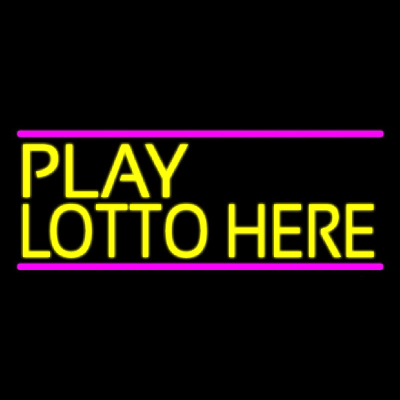 Yellow Play Lotto Here Leuchtreklame