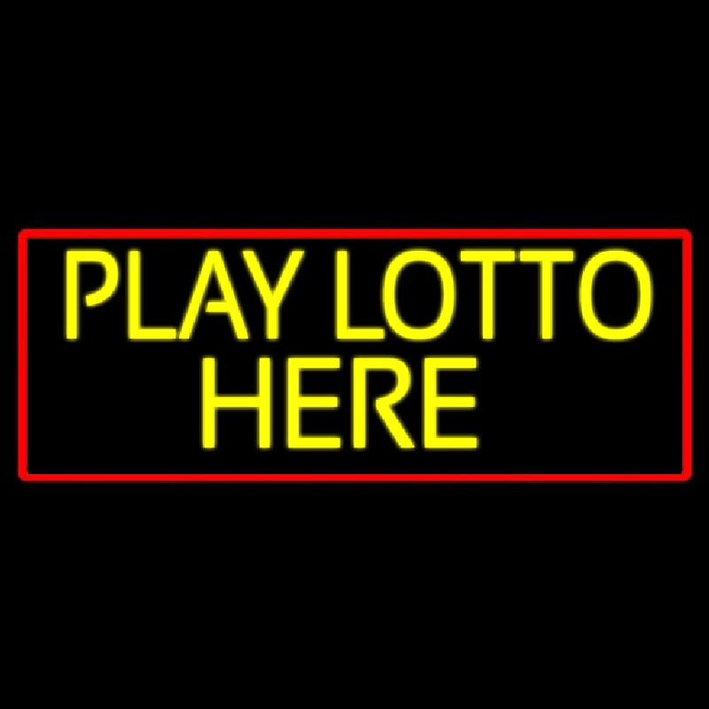 Yellow Play Lotto Here Leuchtreklame