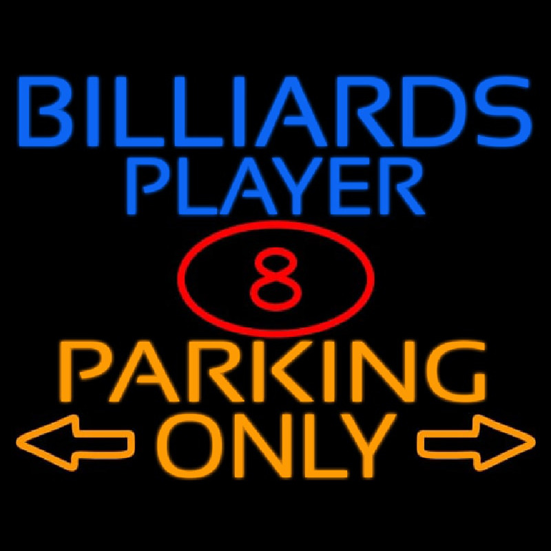 Billiards Player Parking Only Leuchtreklame