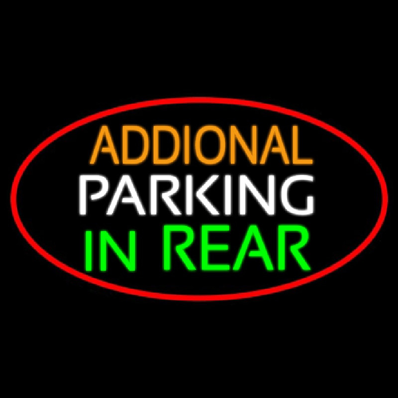 Additional Parking In Rear Oval With Red Border Leuchtreklame