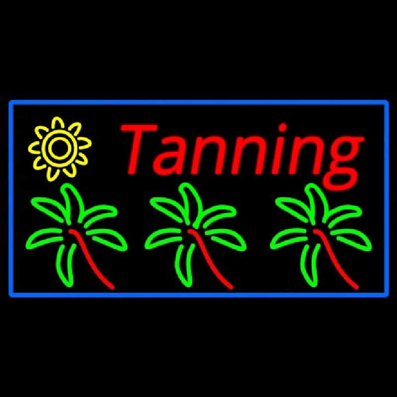 Tanning With Logo Leuchtreklame