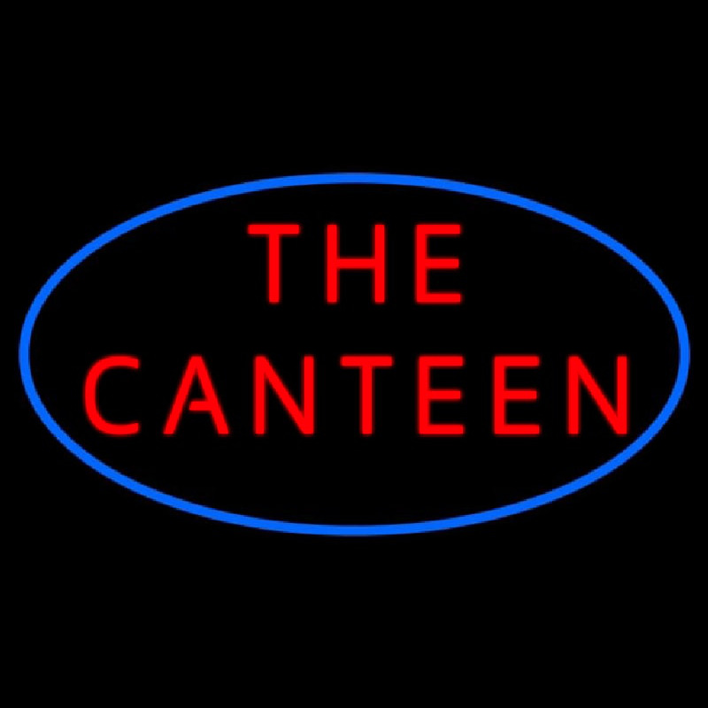 The Canteen With Blue Border Leuchtreklame