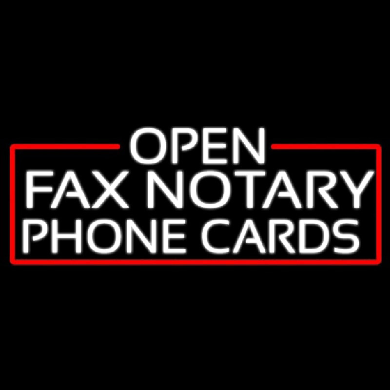 White Open Fa  Notary Phone Cards With Red Border Leuchtreklame