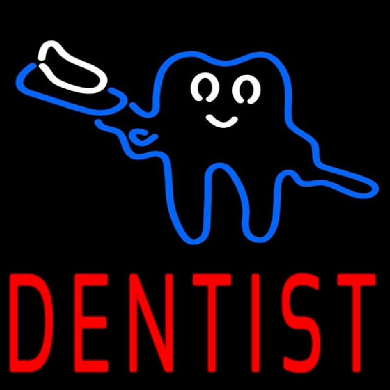 Tooth Logo With Brush Dentist Leuchtreklame
