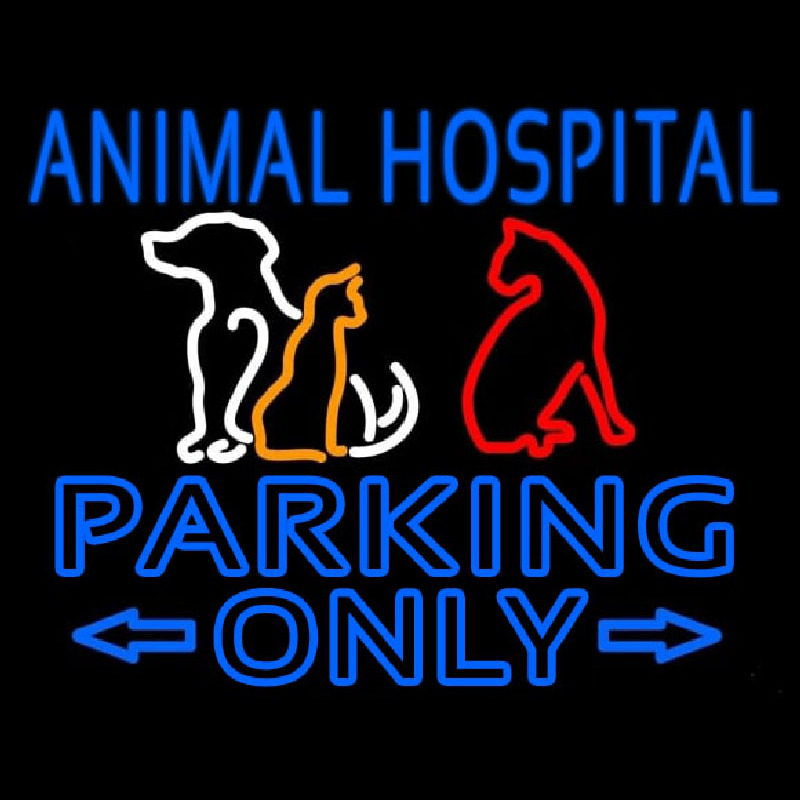 Animal Hospital Parking Only Leuchtreklame